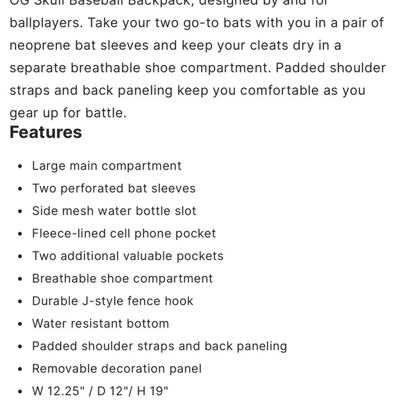 Baseball Backpack DeMarini - Picture 8 of 8